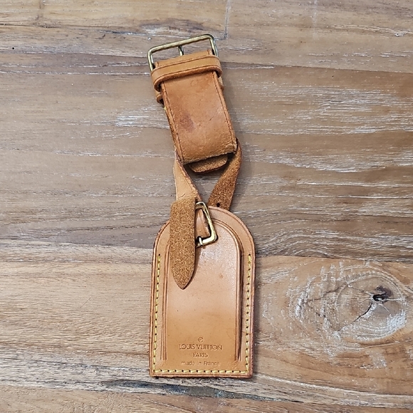 Louis Vuitton Brown Leather Luggage Tag - Picture 1 of 4